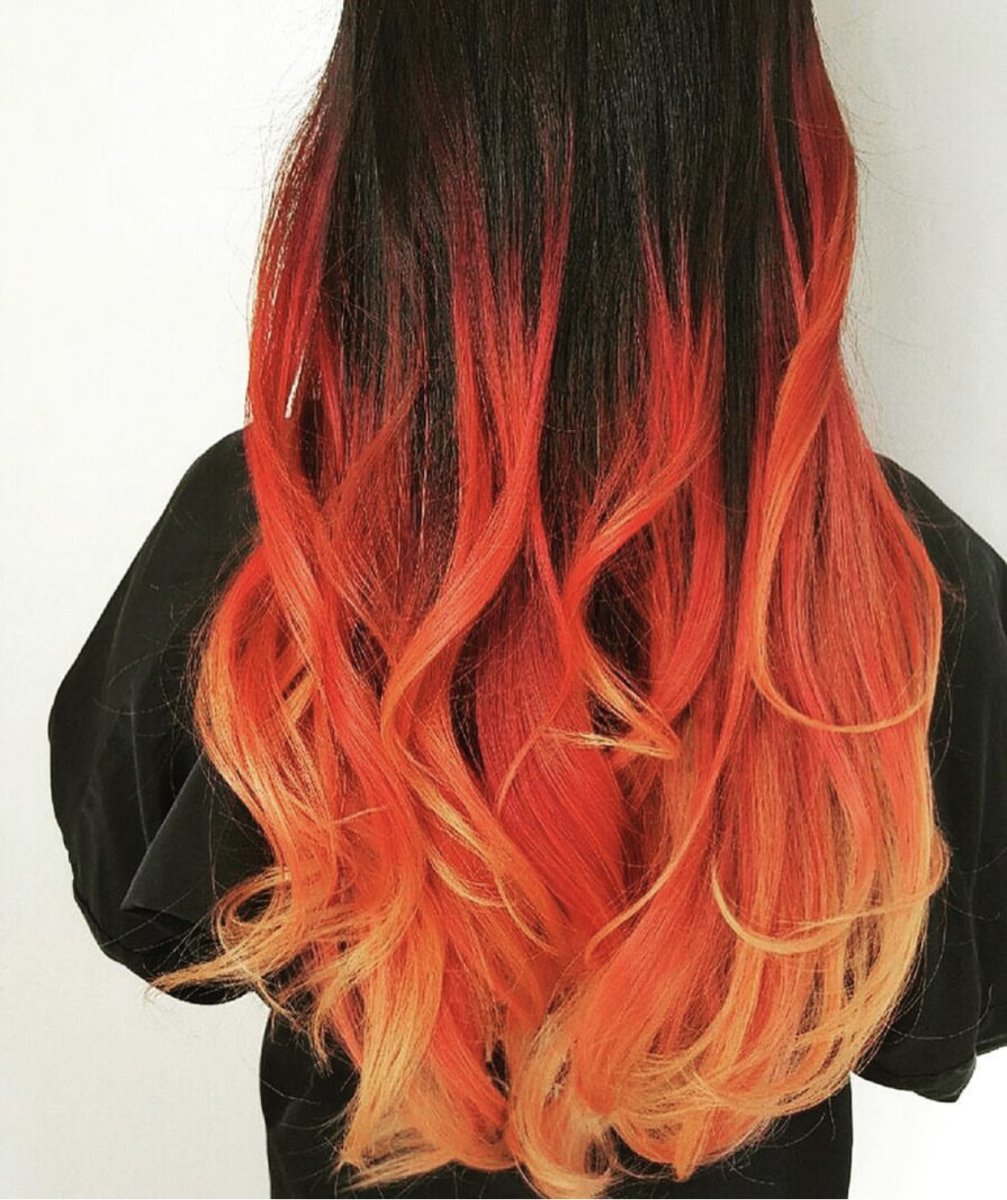 Ярко рыжий балаяж