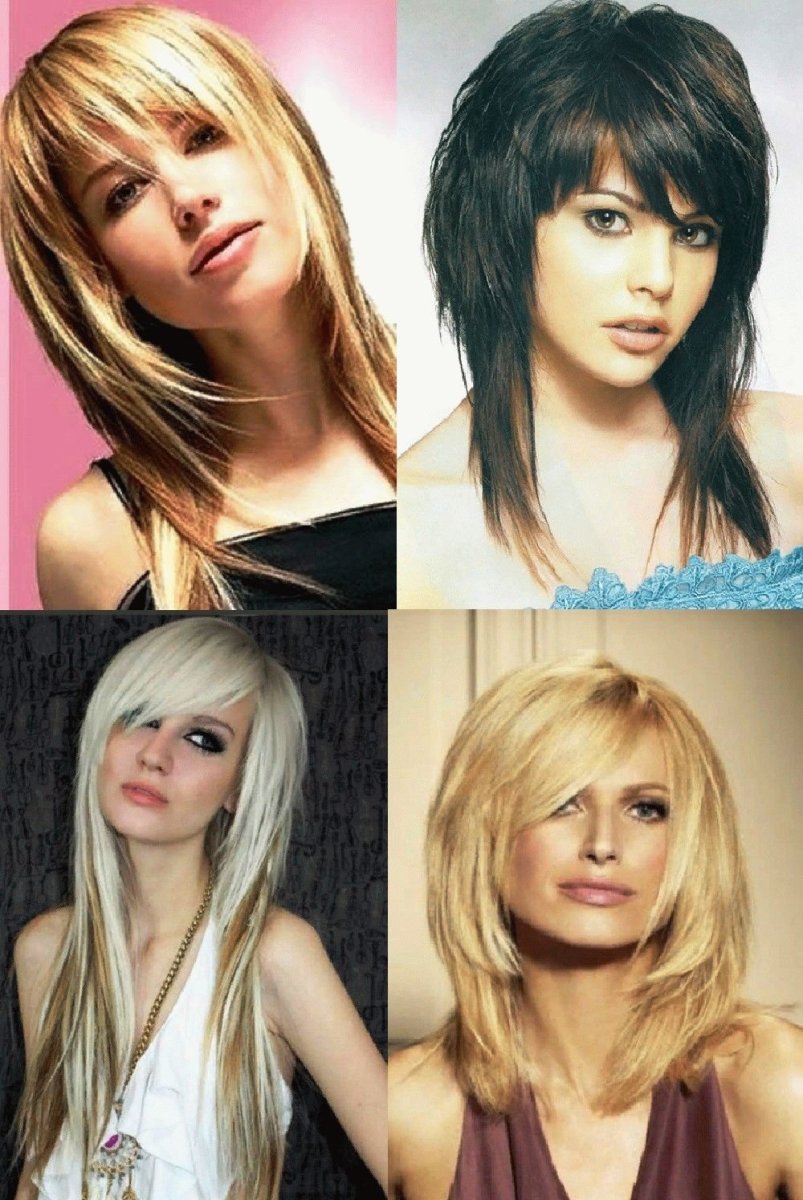 Градуированный каскад с косой челкой