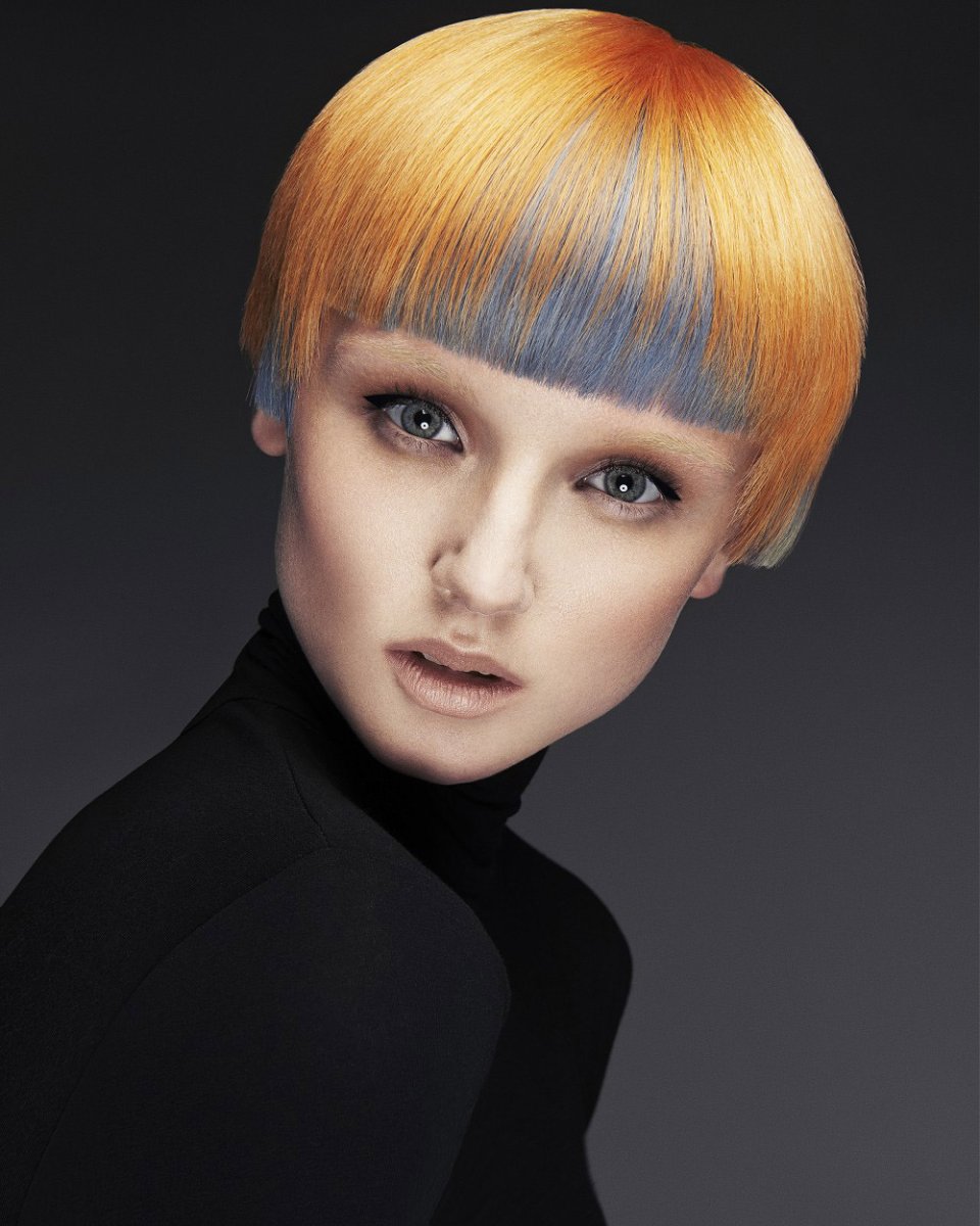 Косая полукруглая челка