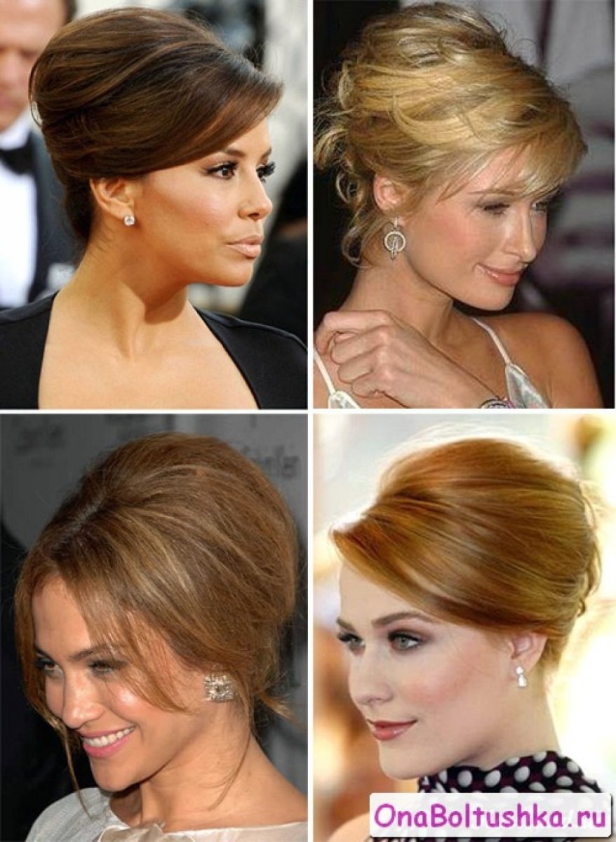 Прическа на средние волосы бабетта