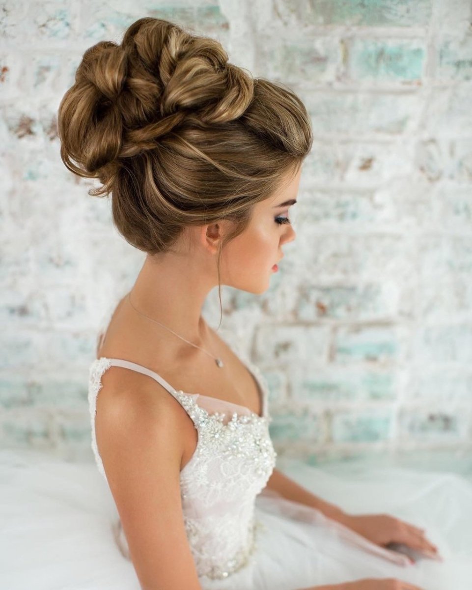 Свадебная прическа пучок на длинные