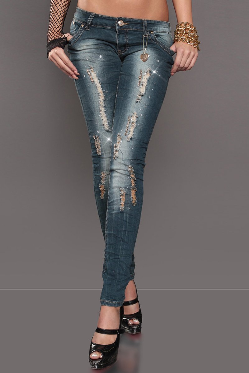 Джинсы со стразами