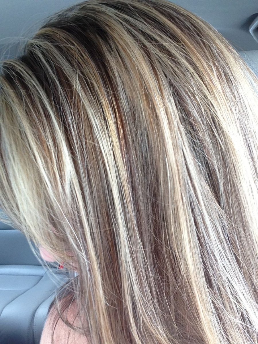 Поверхностное мелирование на русые волосы