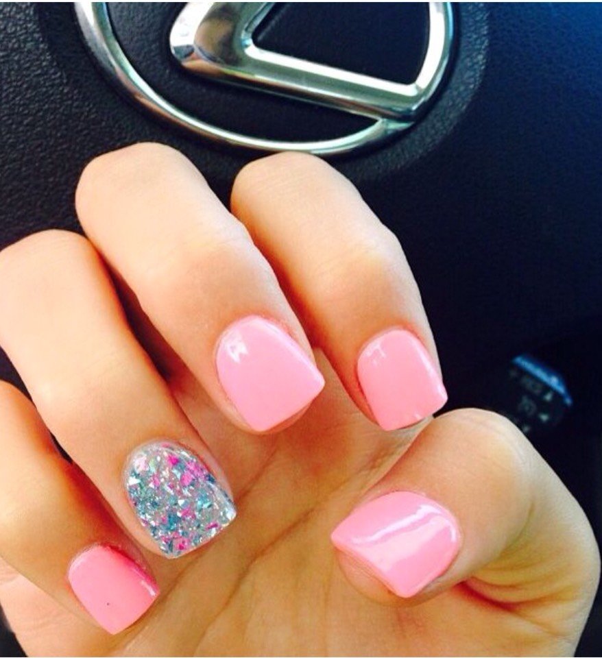 Ногти классика розовые