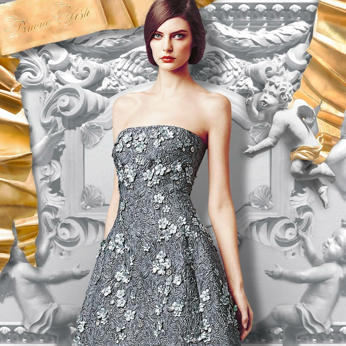 Вечерние платья из жаккарда