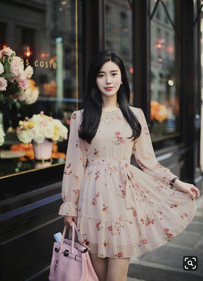 Кореан стайл мода в платье