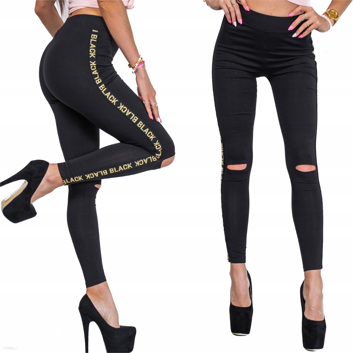 Легинсы с молнией на коленях