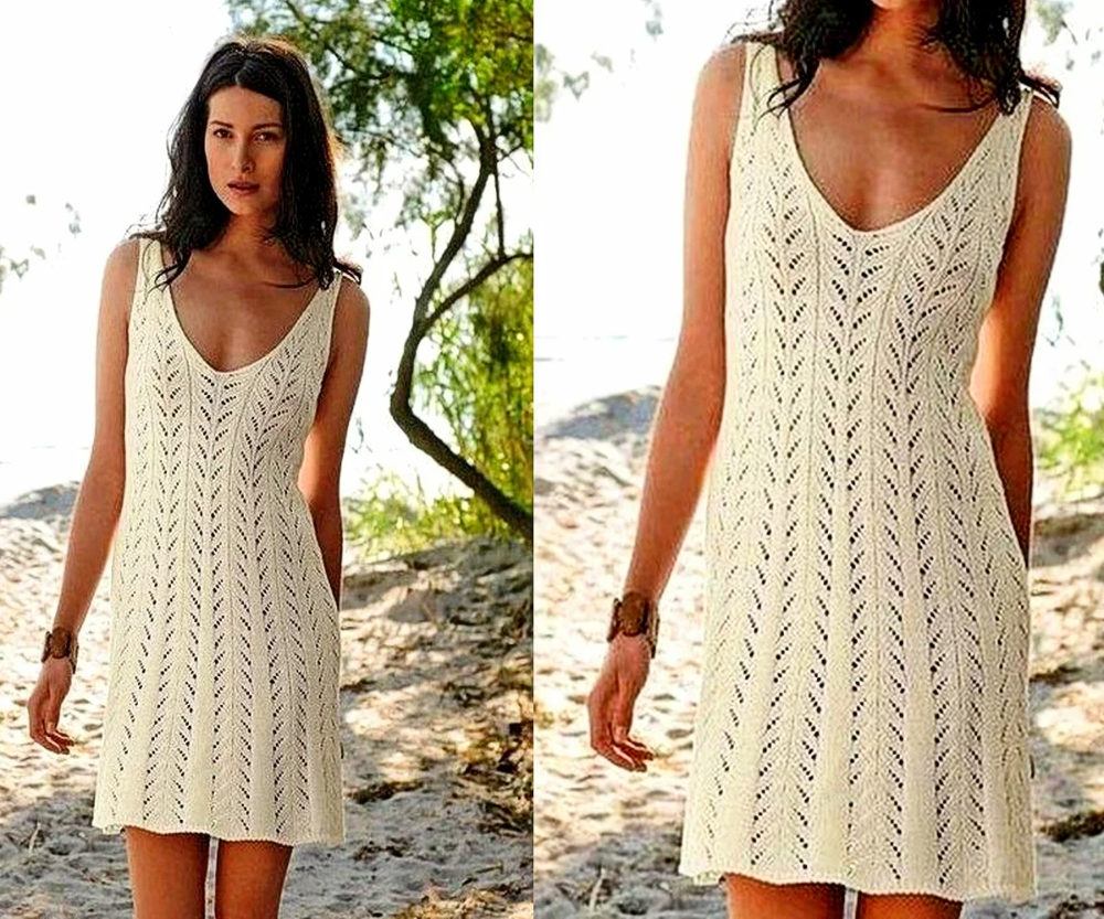 Вязаное летнее платье