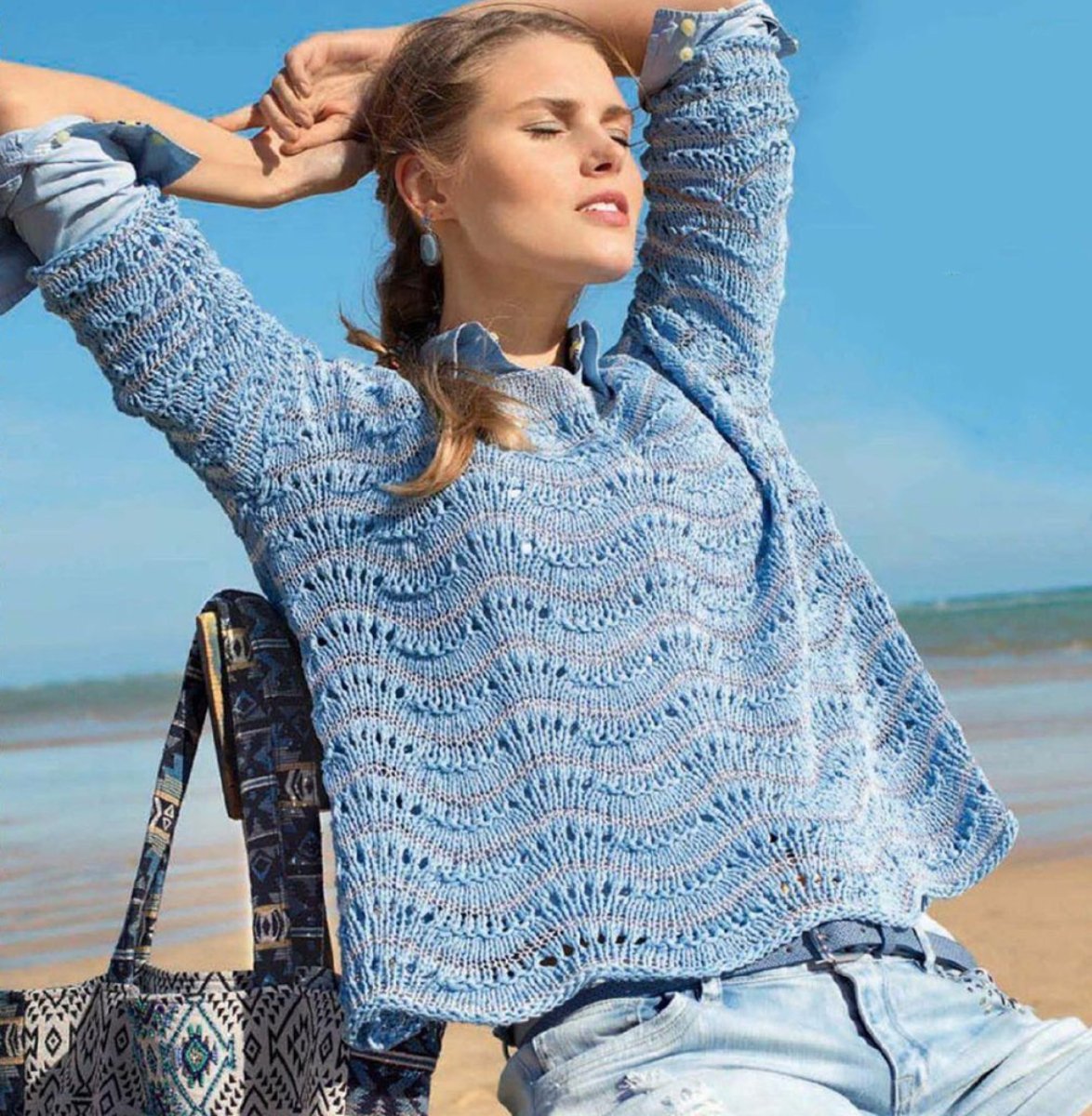 Летняя туника спицами