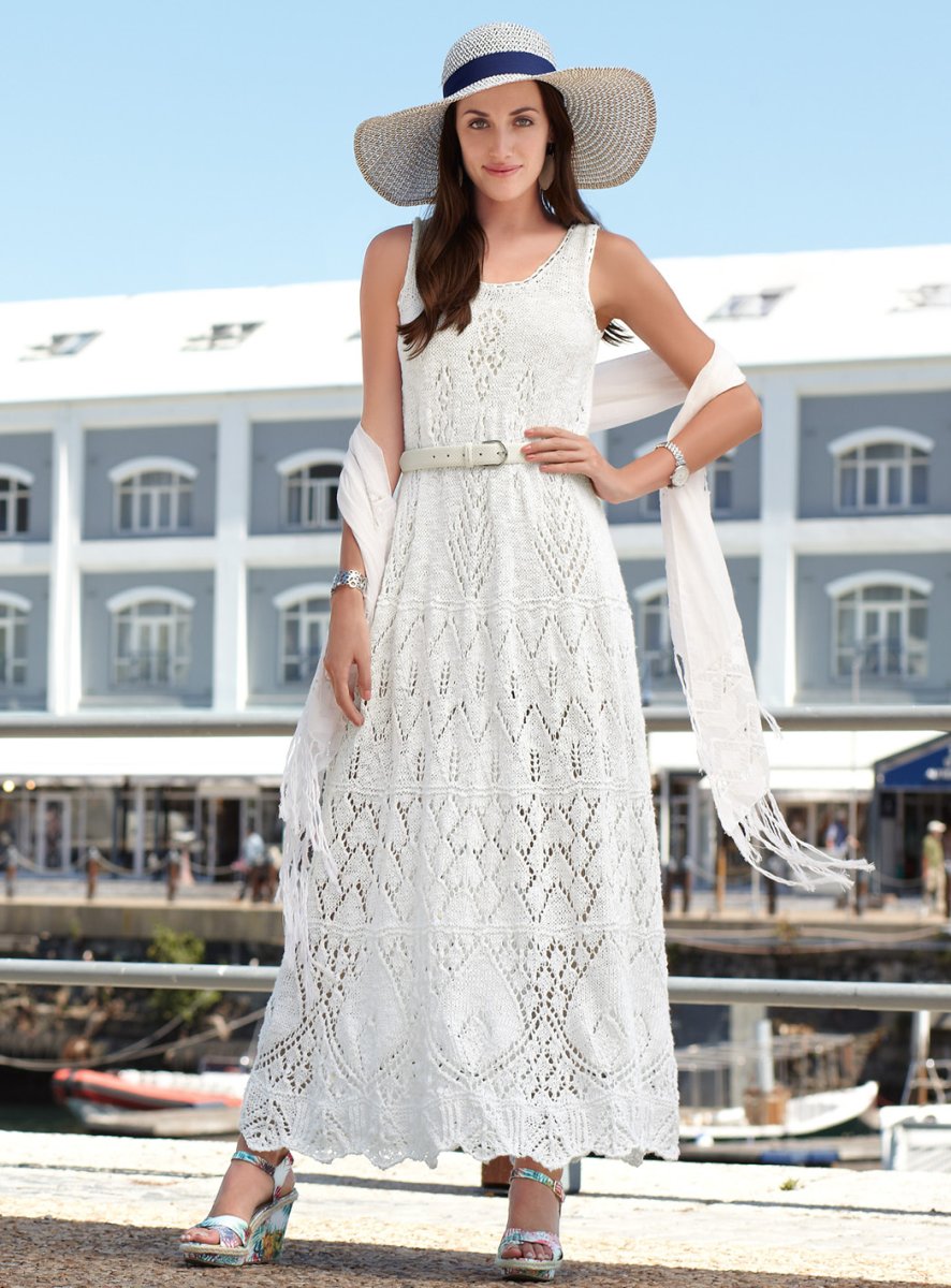 Платье из хлопка на вязальной машине