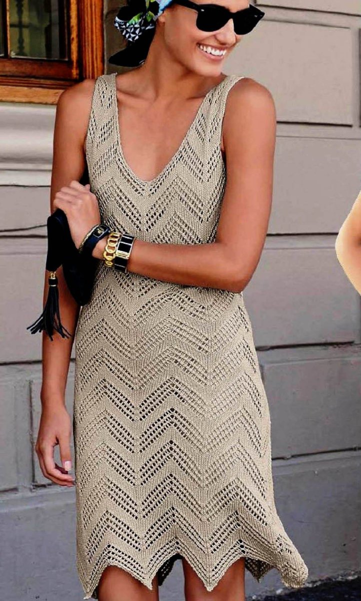 Вязаное летнее платье