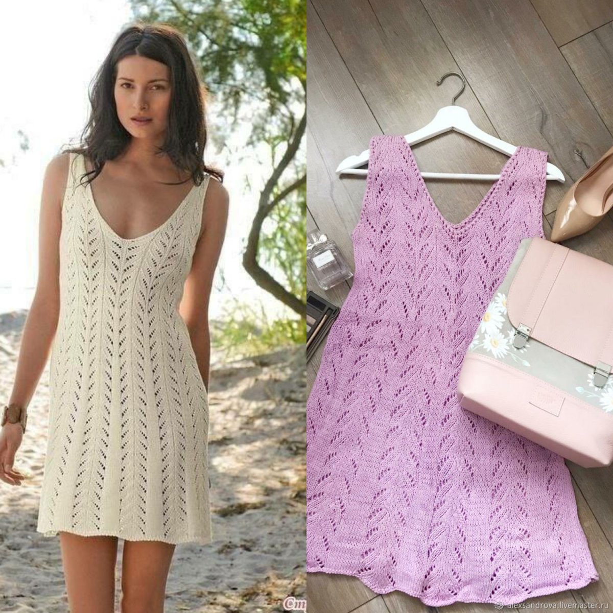 Вязаное летнее платье