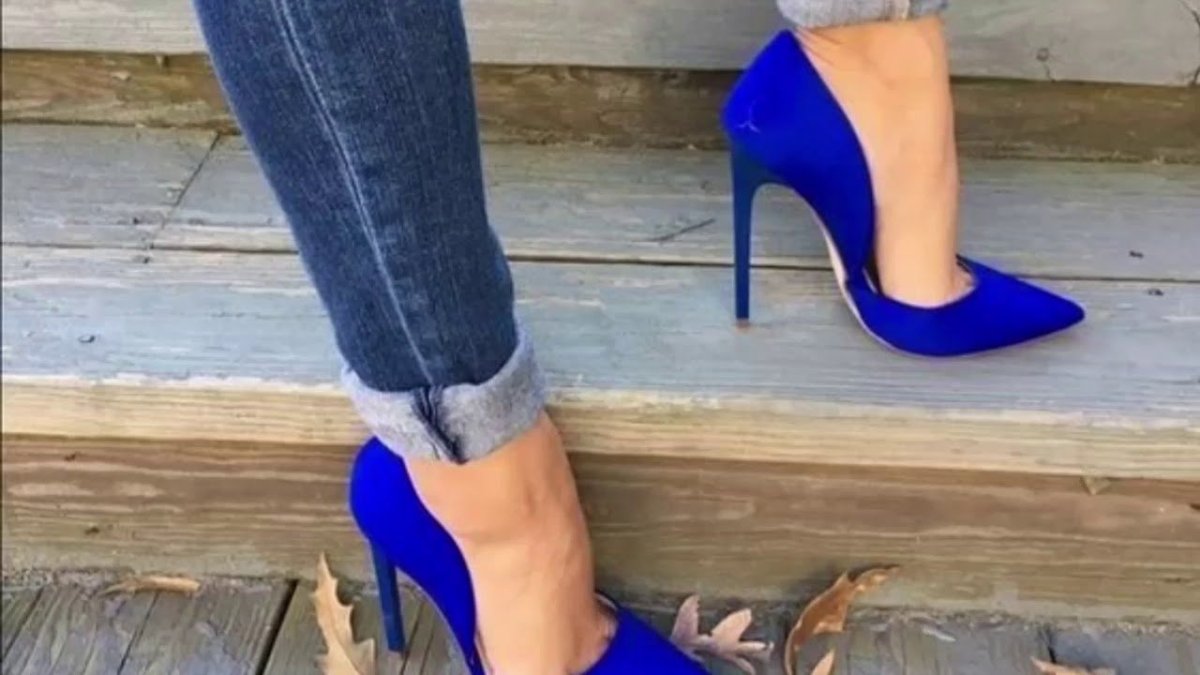 Синие туфли лодочки